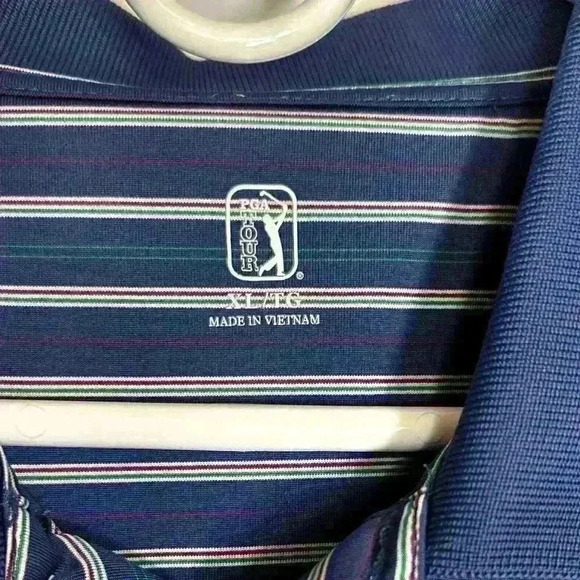 PGA Tour Striped Men's Polo Size XL - Picture 2 of 5